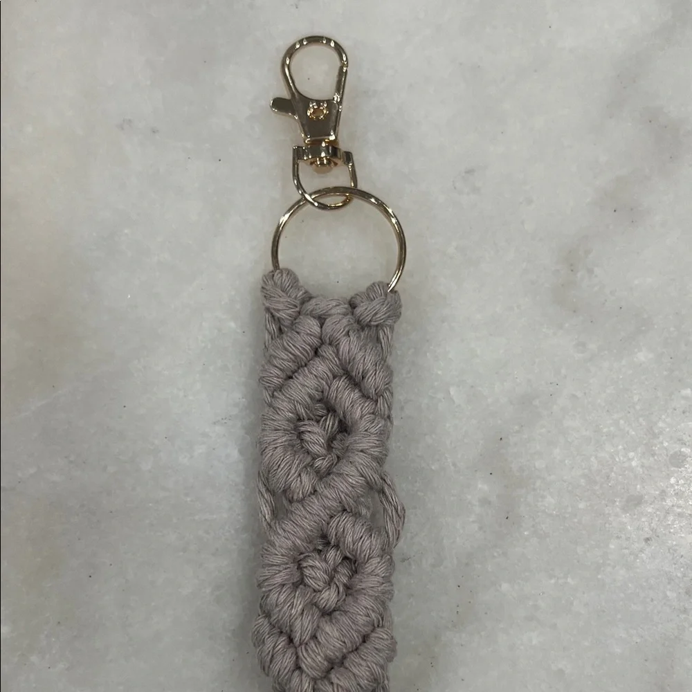 Chic Gray Macrame Keychain